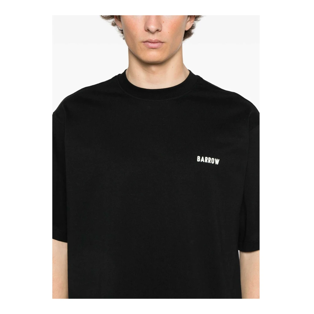 Barrow Logo Bedrukt Unisex T-shirt met Korte Mouwen Black Heren