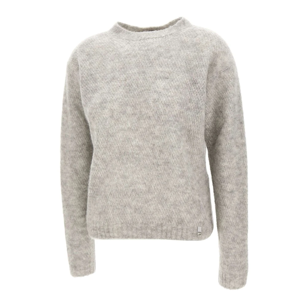 Herno Zachte Wol Alpaca Trui Licht Grijs Gray Dames