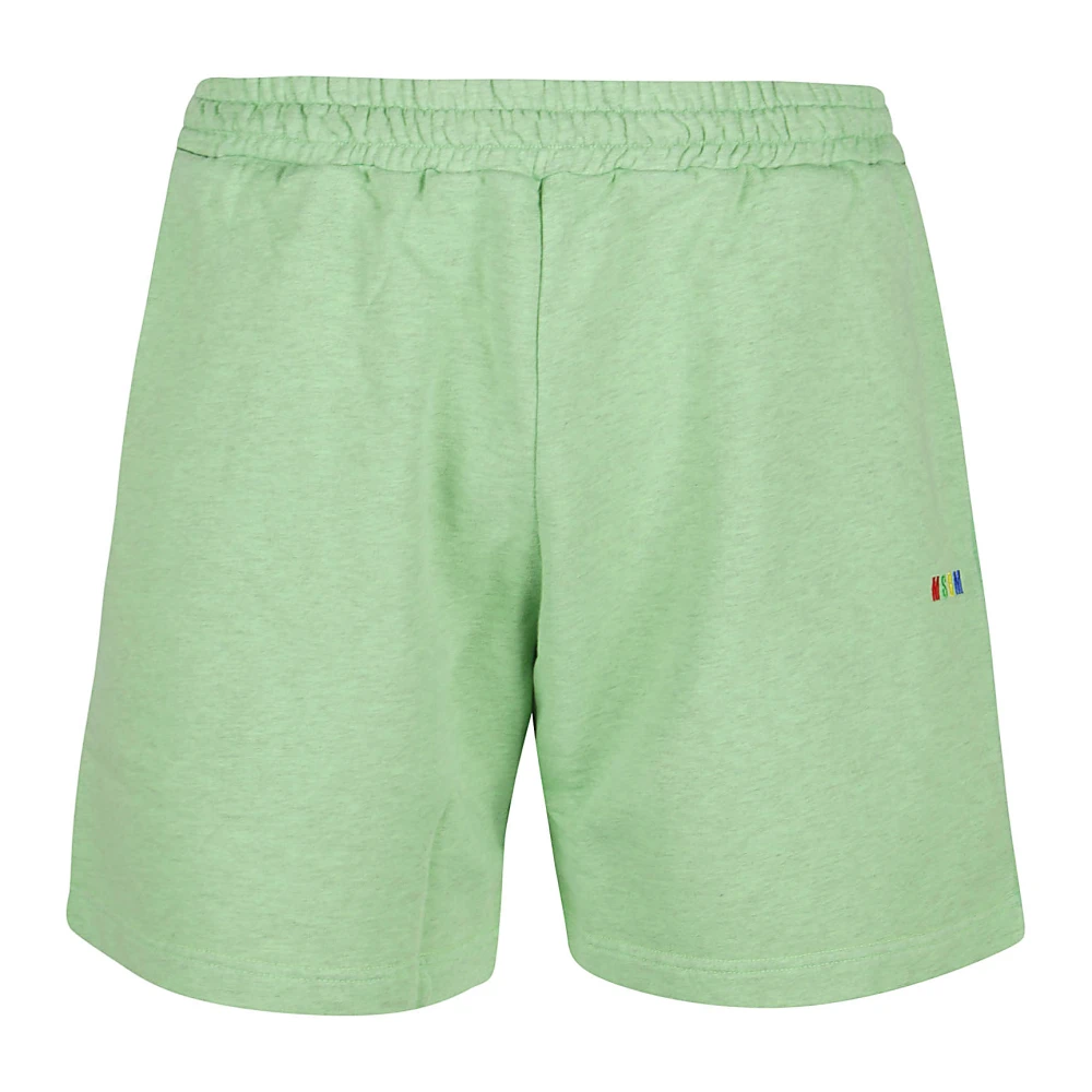 Msgm Groen Grijs Bermuda Casual Shorts Green Heren