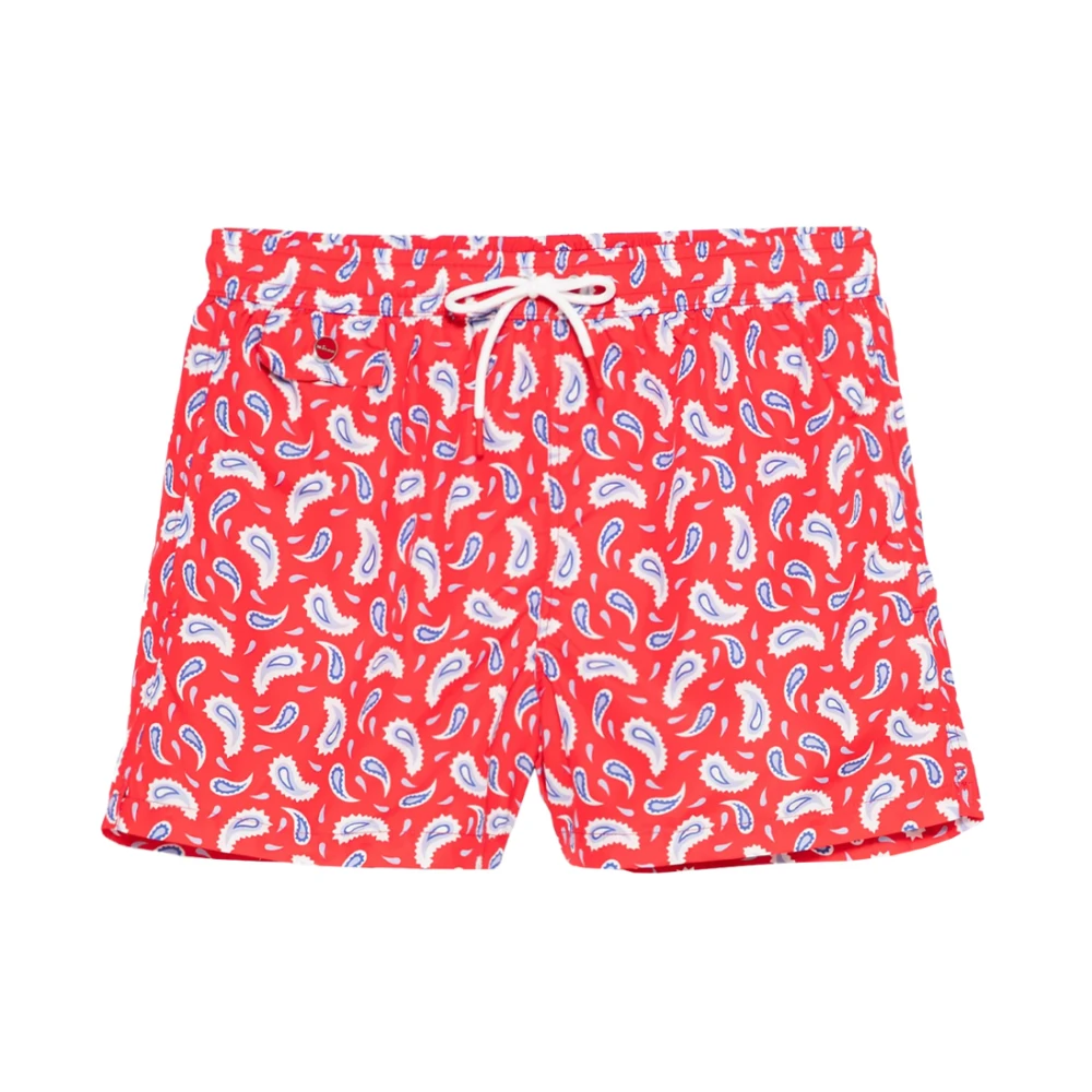 Kiton Rode Paisley Zwembroek Red Heren