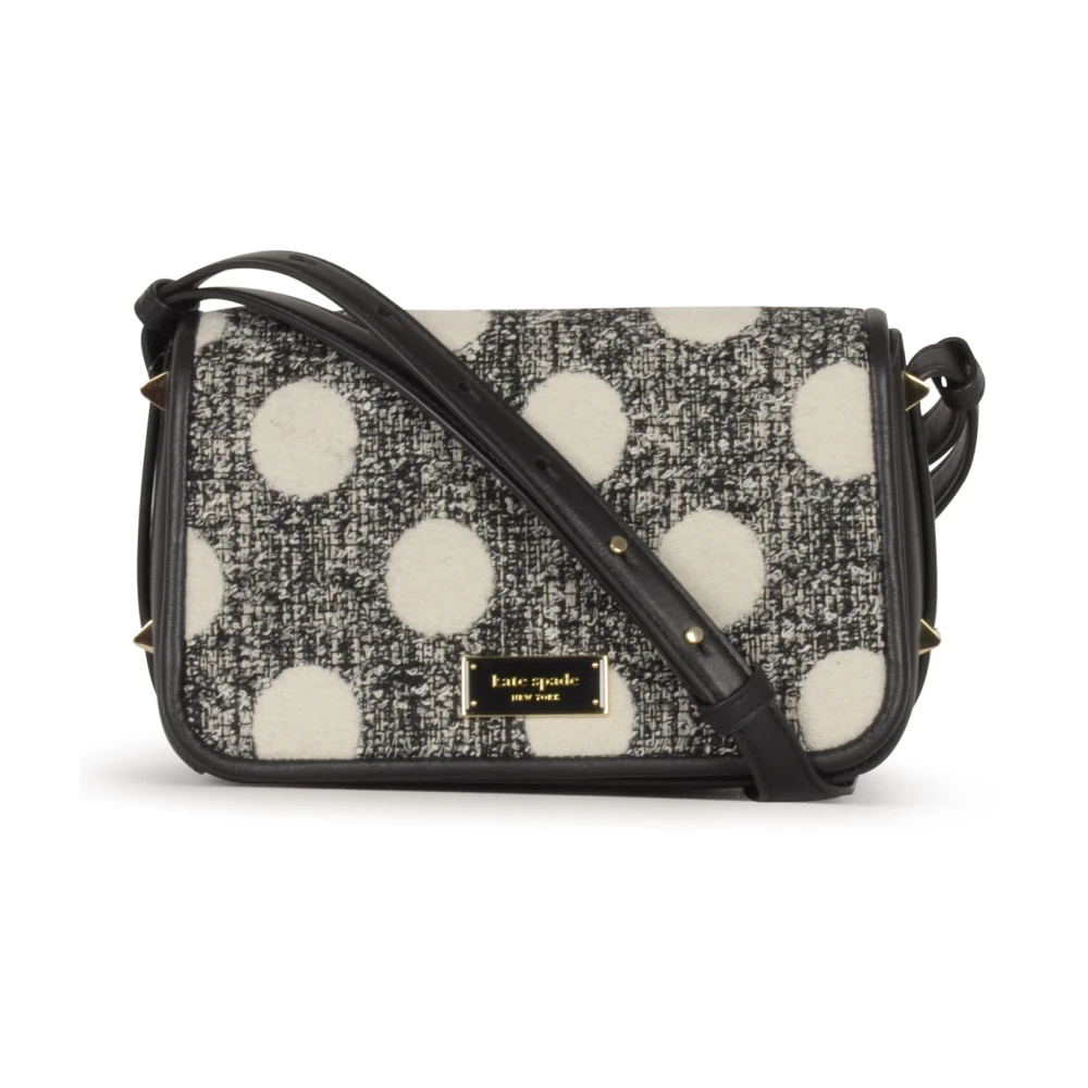 Kate Spade Stip Tweed Crossbody Tas Black Dames