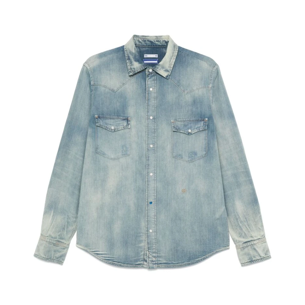 Jacob Cohën Western Style Denim Shirt Blue Heren