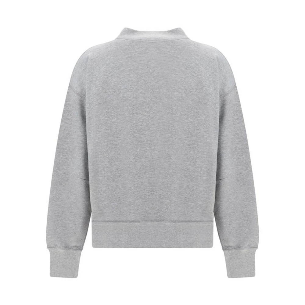 Isabel Marant Étoile Iconisch Logo Katoenen Sweatshirt Geribbelde Hals Gray Dames