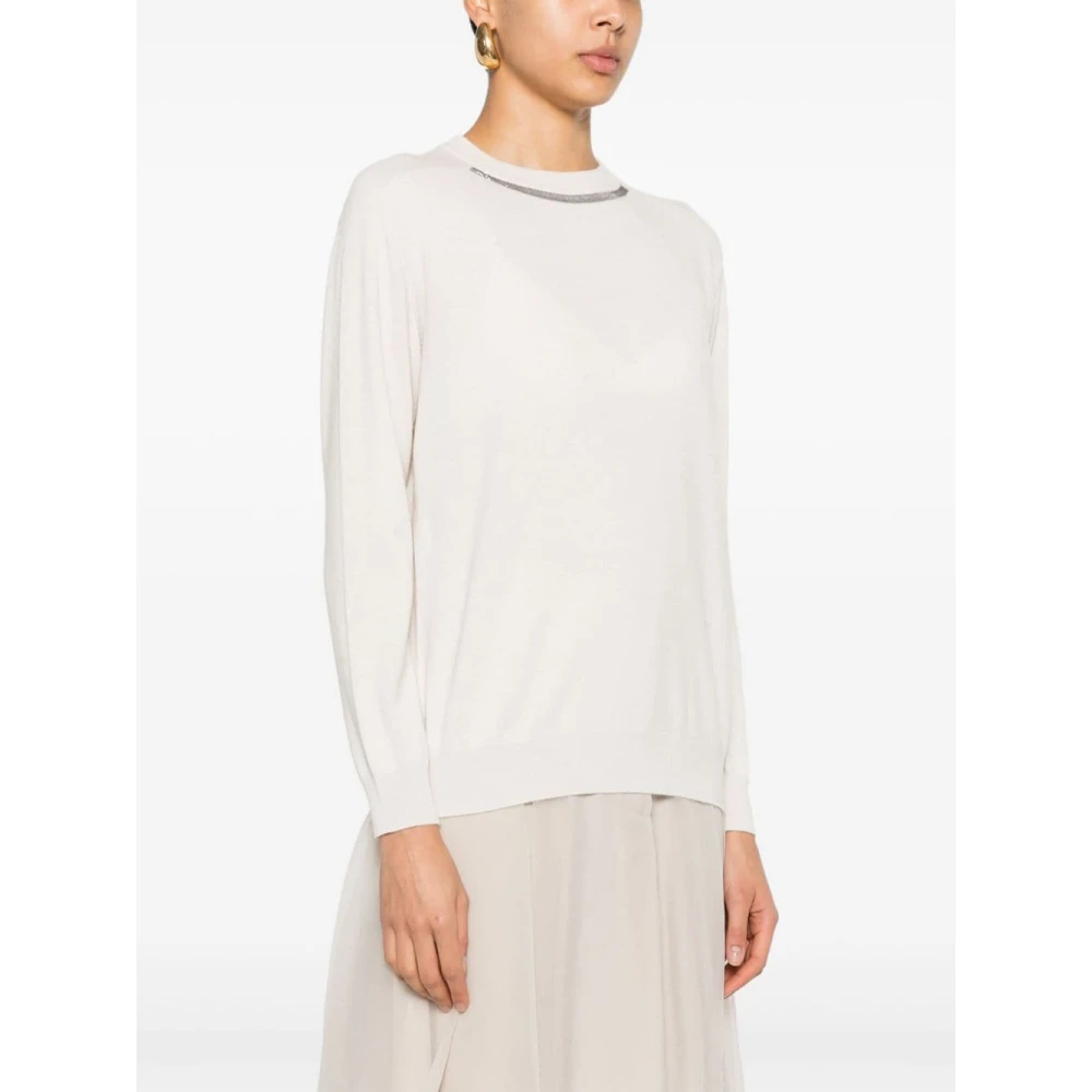 BRUNELLO CUCINELLI Witte Sweaters voor Mannen en Vrouwen White Dames
