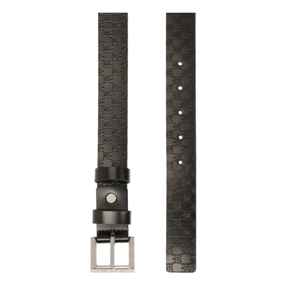 Kazar Zwart riem met reliëf monogrammen Black Dames