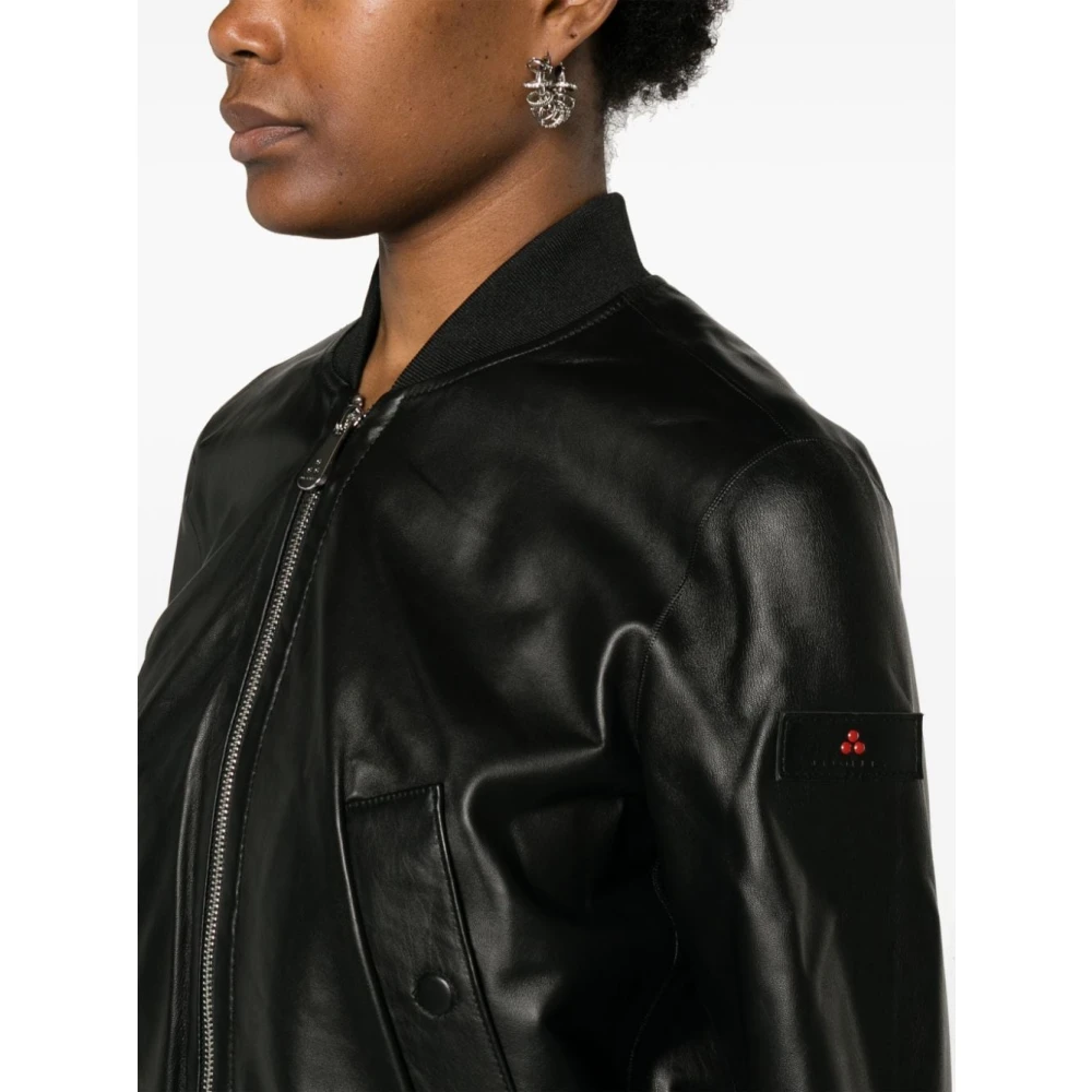 Peuterey Leather Jackets Black Dames