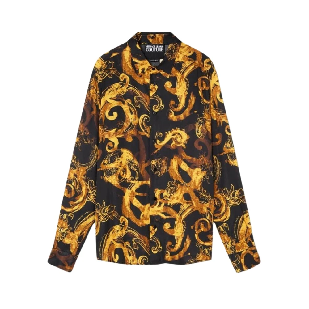 Versace Jeans Couture Viscose Overhemden Black Heren