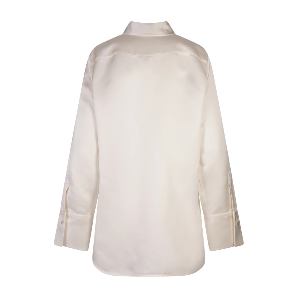 Jil Sander Witte Satijnen Oversized Shirt White Dames