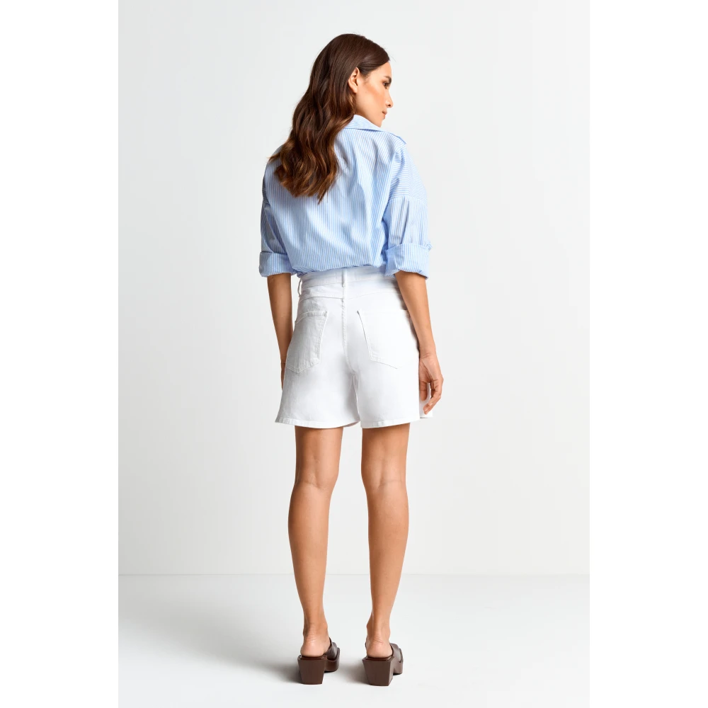 Rich & Royal Witte Denim Shorts voor Vrouwen White Dames