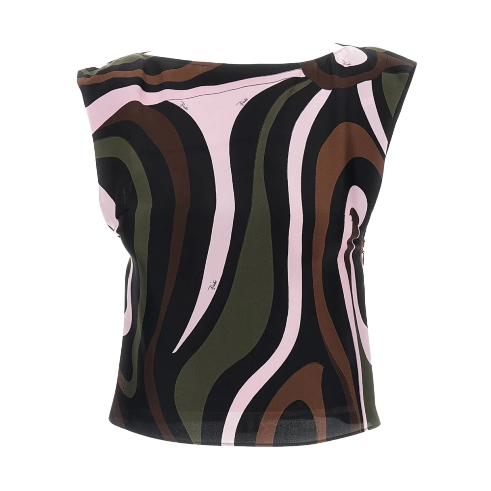 Pucci Donna Top Marmo In Twill Di Seta Multicolore It Taglia 40- Mytheresa - Immagine 3