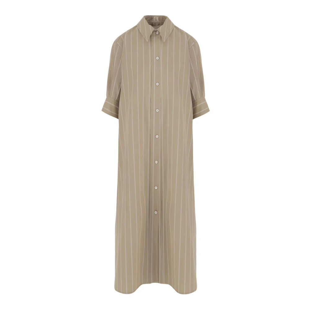 Jil Sander Women's Beige Shirt Dresses, S, Long Dress