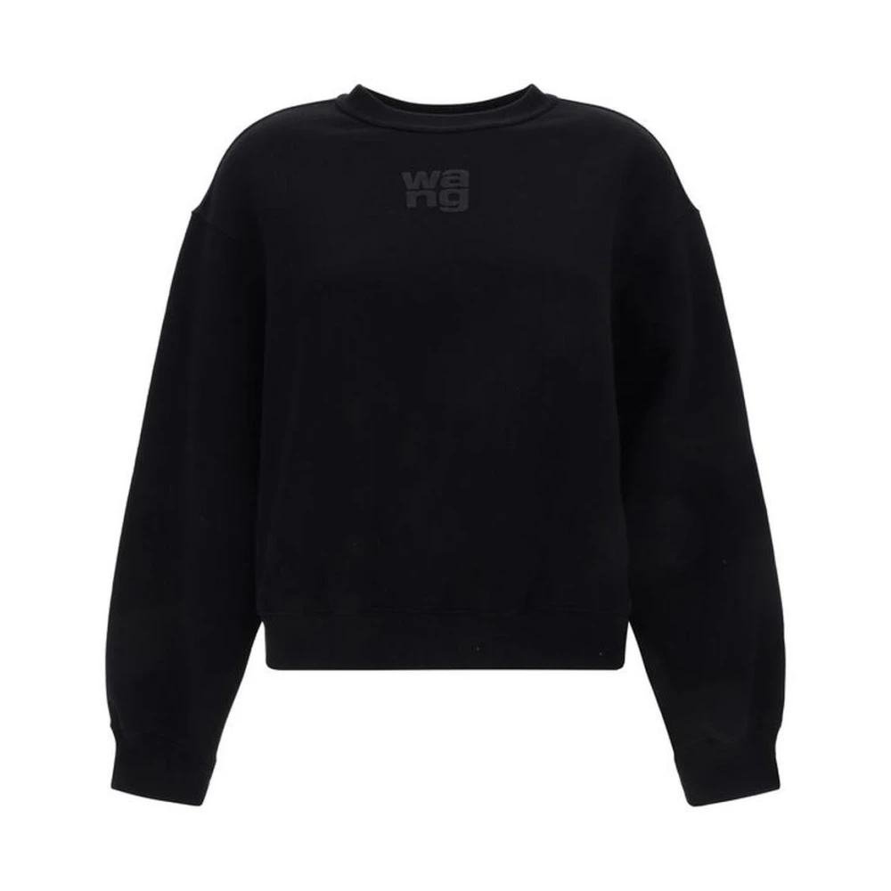 Alexander wang Geribbelde Katoenen Sweatshirt met Logo Gray Dames