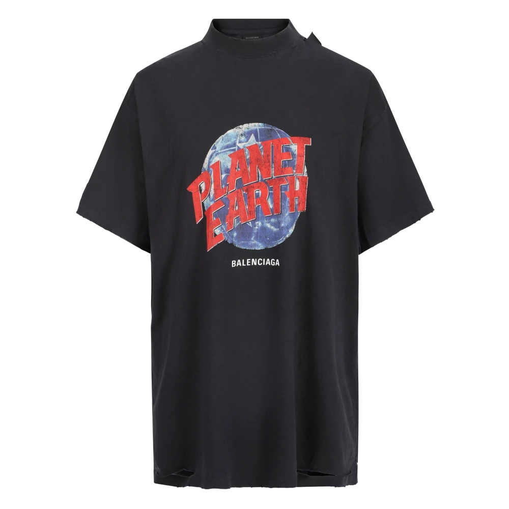 Balenciaga T-shirt met grafische print en oversized pasvorm Black Heren