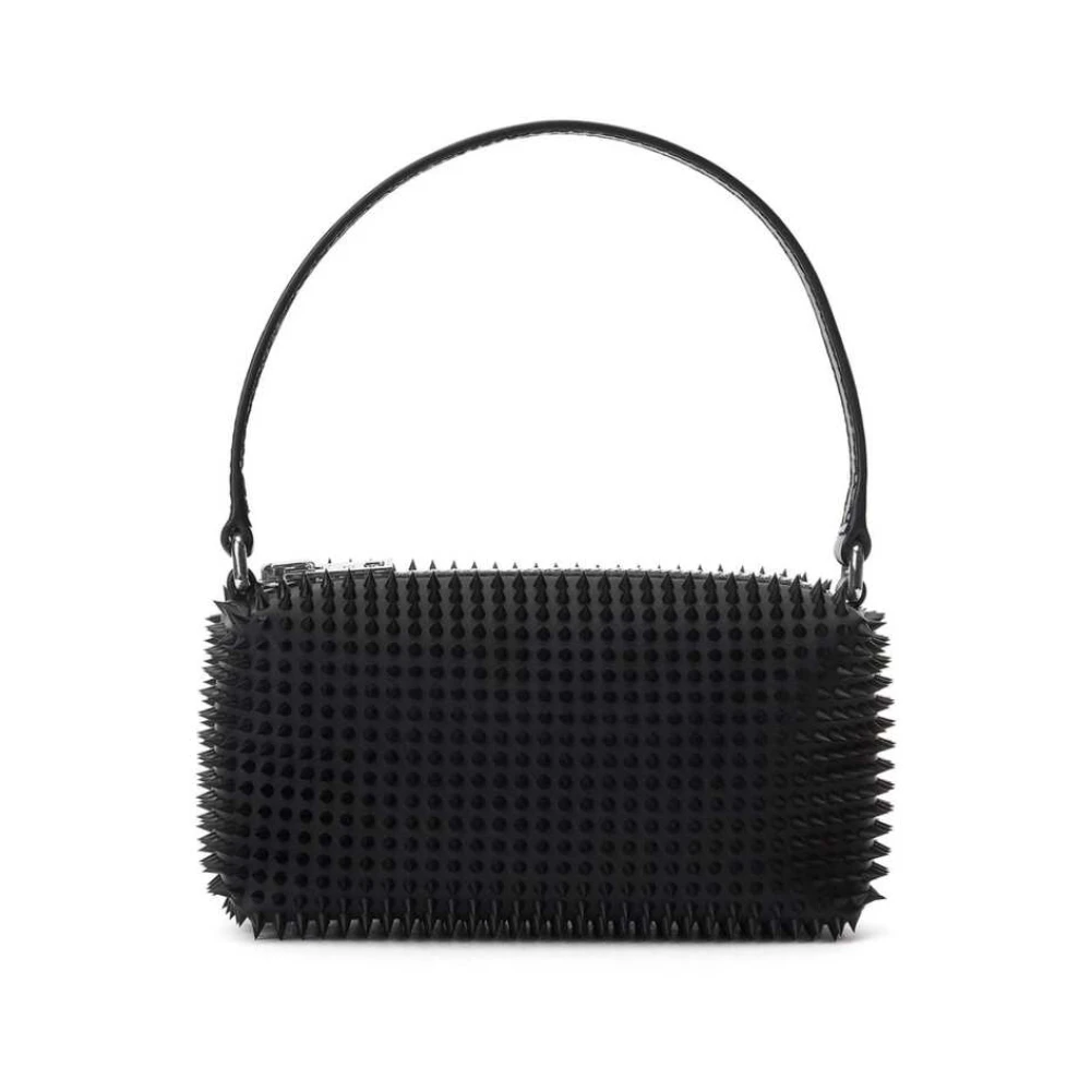 Alexander wang Gespikkelde Leren Handtas met Logoprint Black Dames