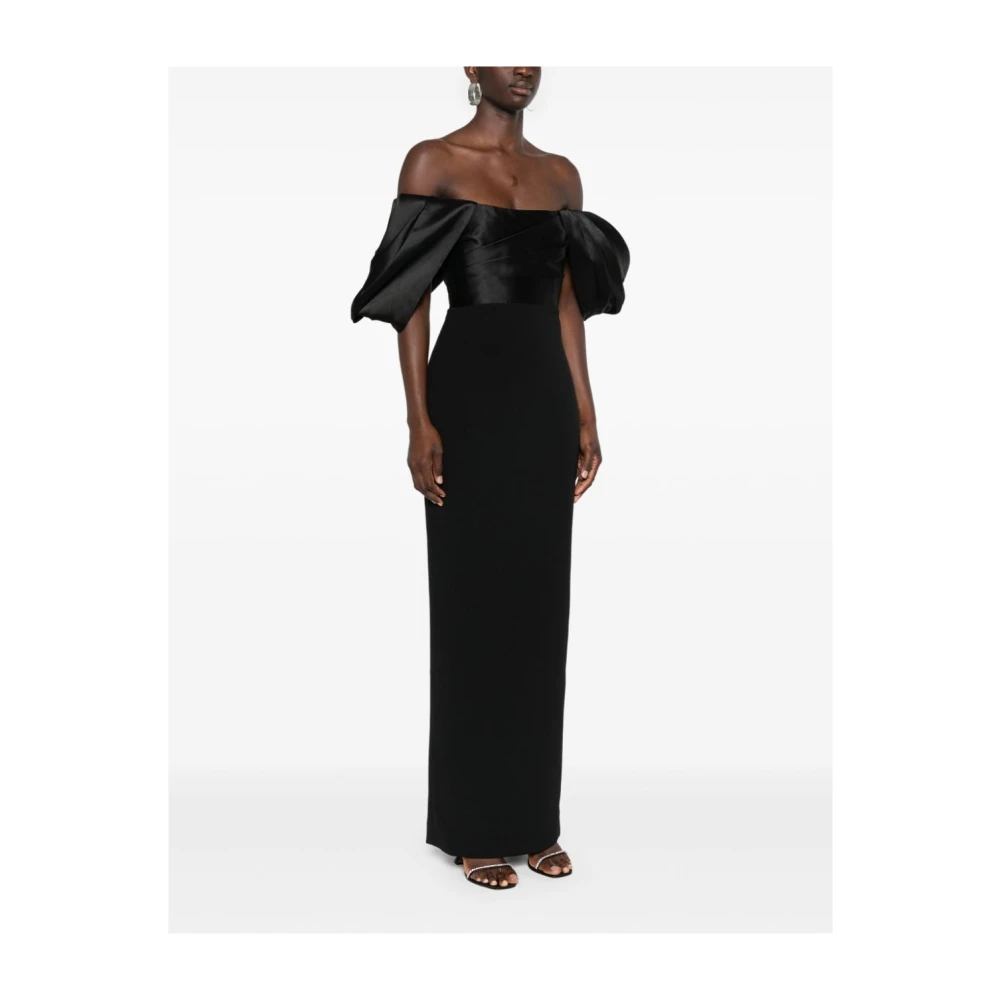 Solace London Zwarte Strapless Maxi Jurk Black Dames