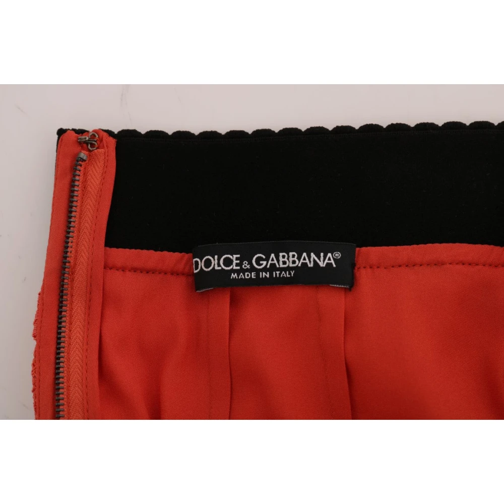 Dolce & Gabbana Oranje Kant Potlood Rok Orange Dames