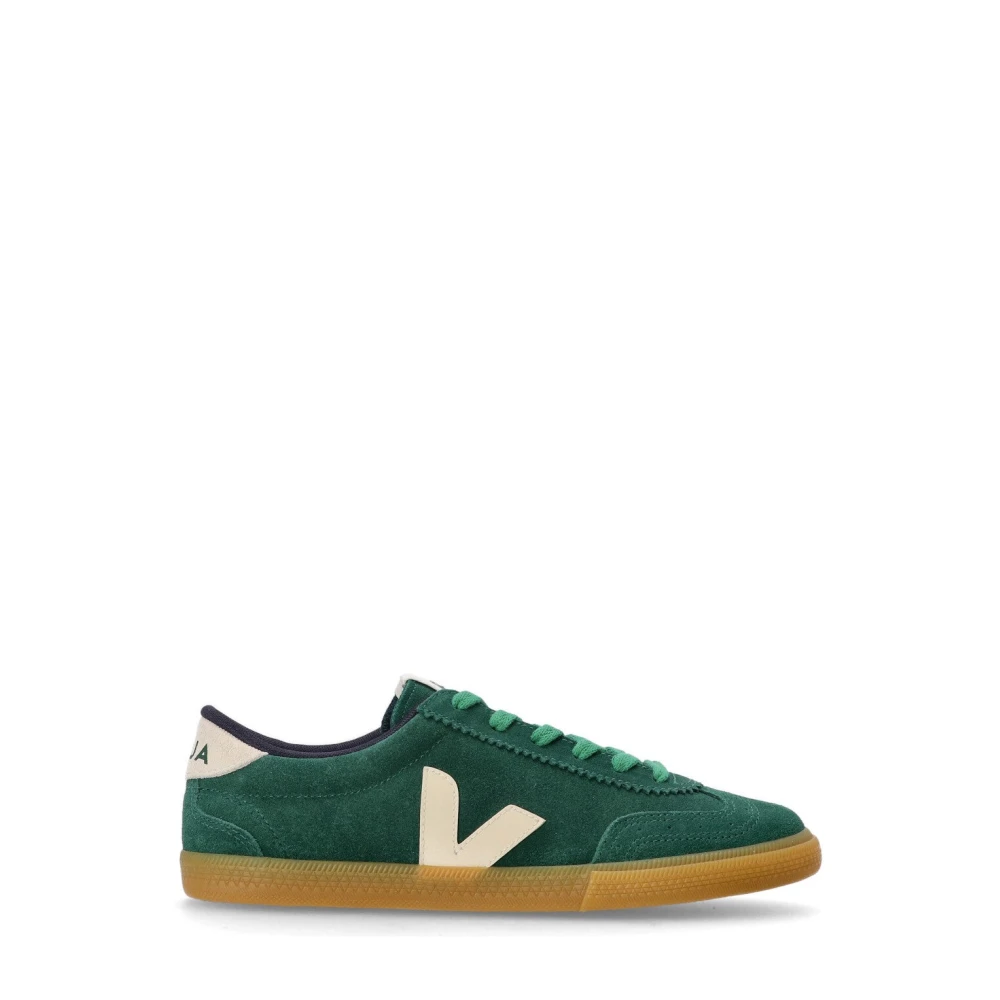 Veja Green Sneakers, Female, 7 Uk, Volley Suede Trainers
