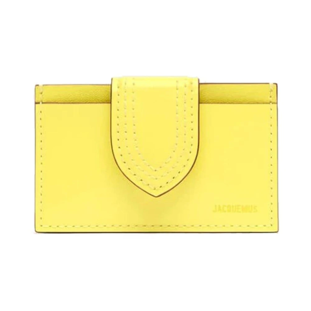 Jacquemus Gele Leren Portemonnee met Kaartsleuven Yellow Dames