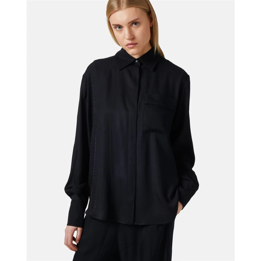 Iceberg Slang Ontwerp Jacquard Viscose Shirt Black Dames