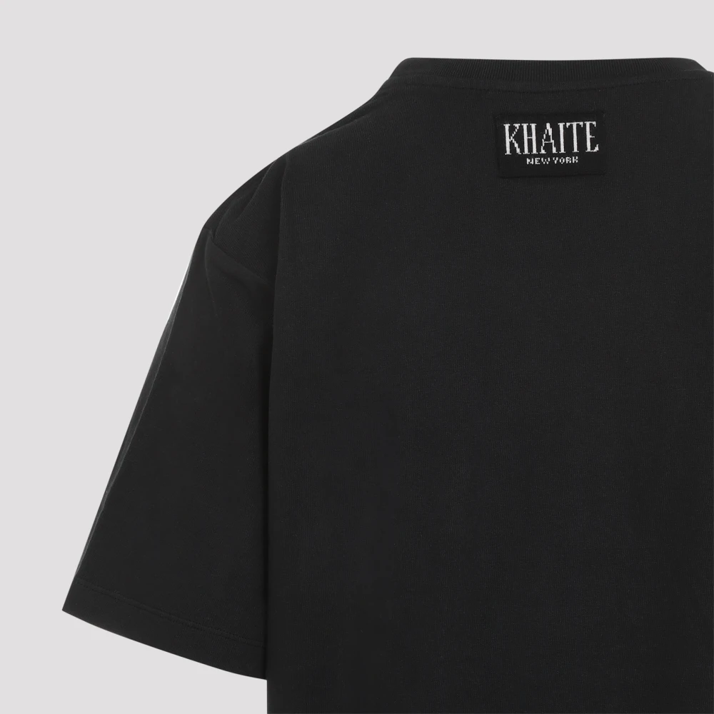 Khaite Zwarte Katoenen T-shirt Dames Casual Stijl Black Dames