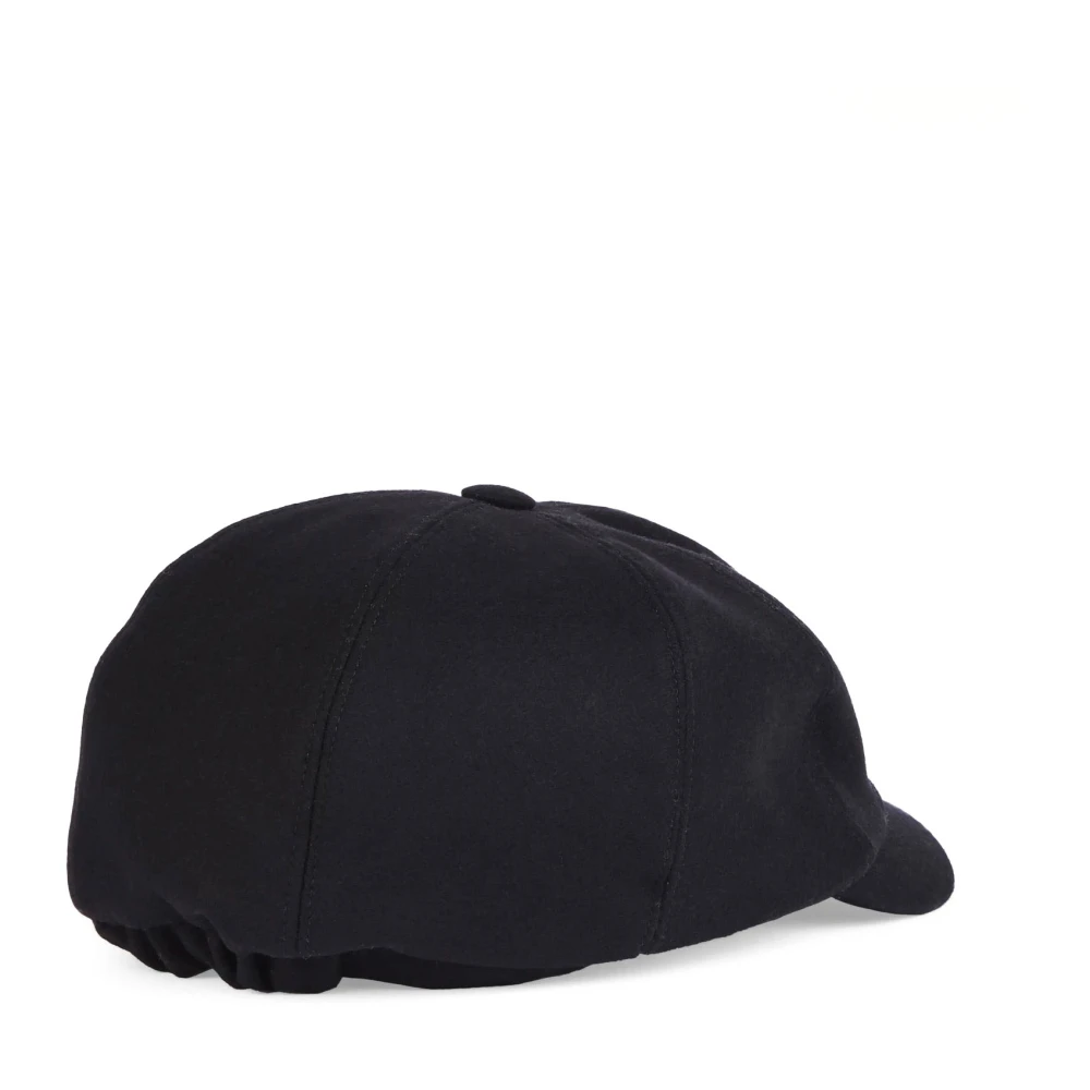 Fay Zwarte wollen blend baret met klep Black Dames