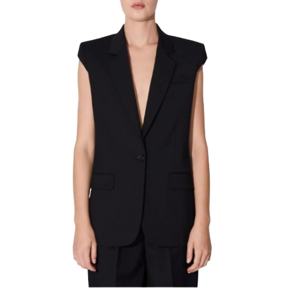 Barbara Bui Mouwloos Zwarte Wollen Vest Mode Black Dames