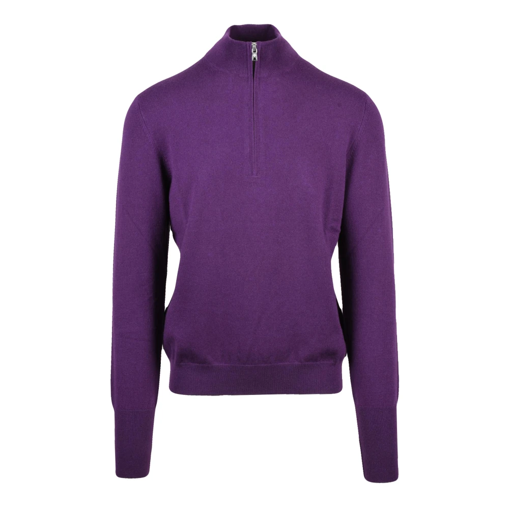 Ballantyne Homme Violet - Pull À Col Roulé Zippé - Pulls - Taille: L