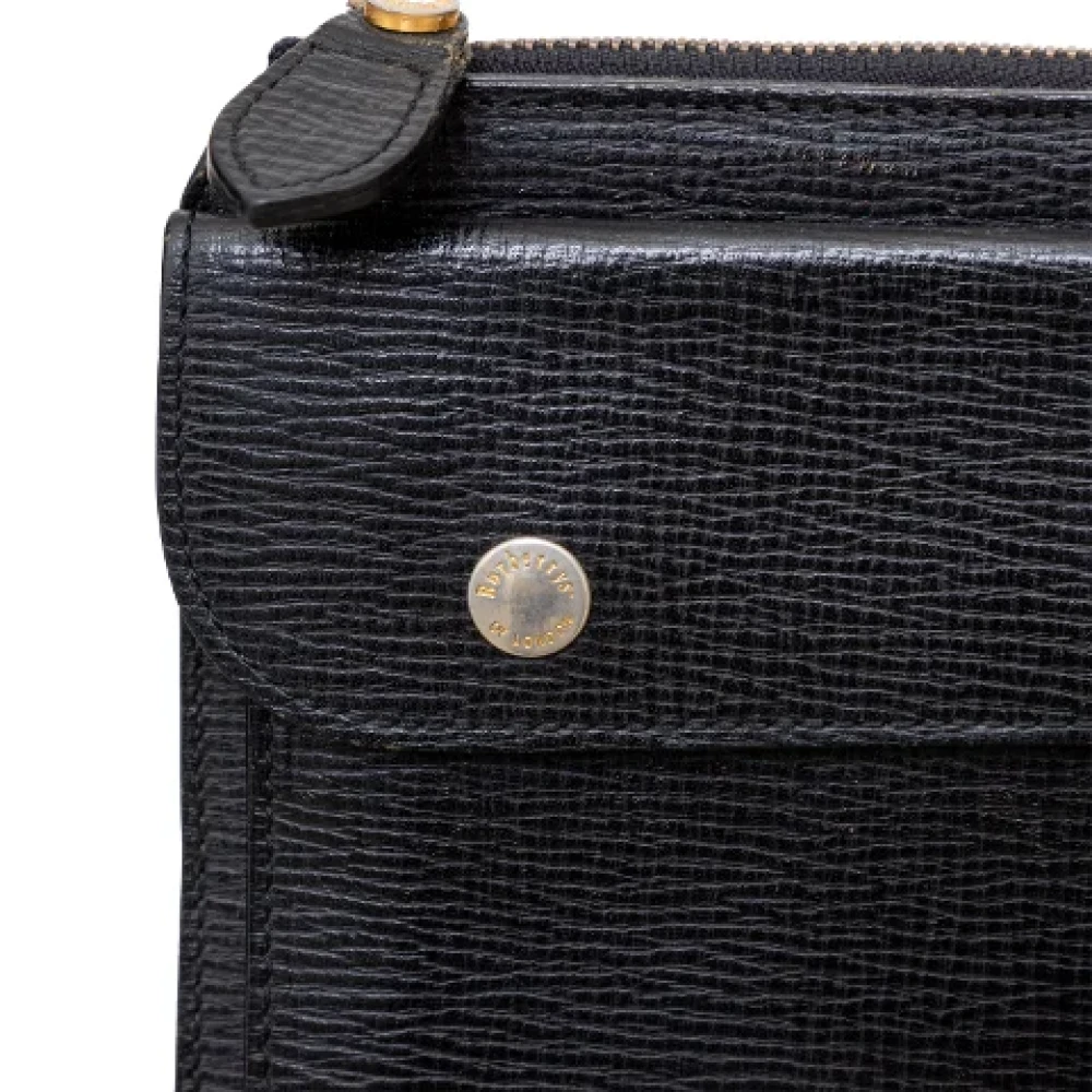 Burberry Vintage Pre-owned Leather clutches Black Dames