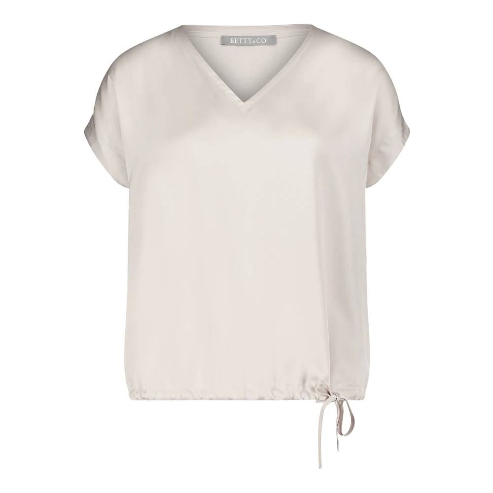 Betty & Co Casual trekkoord blouse Beige Dames