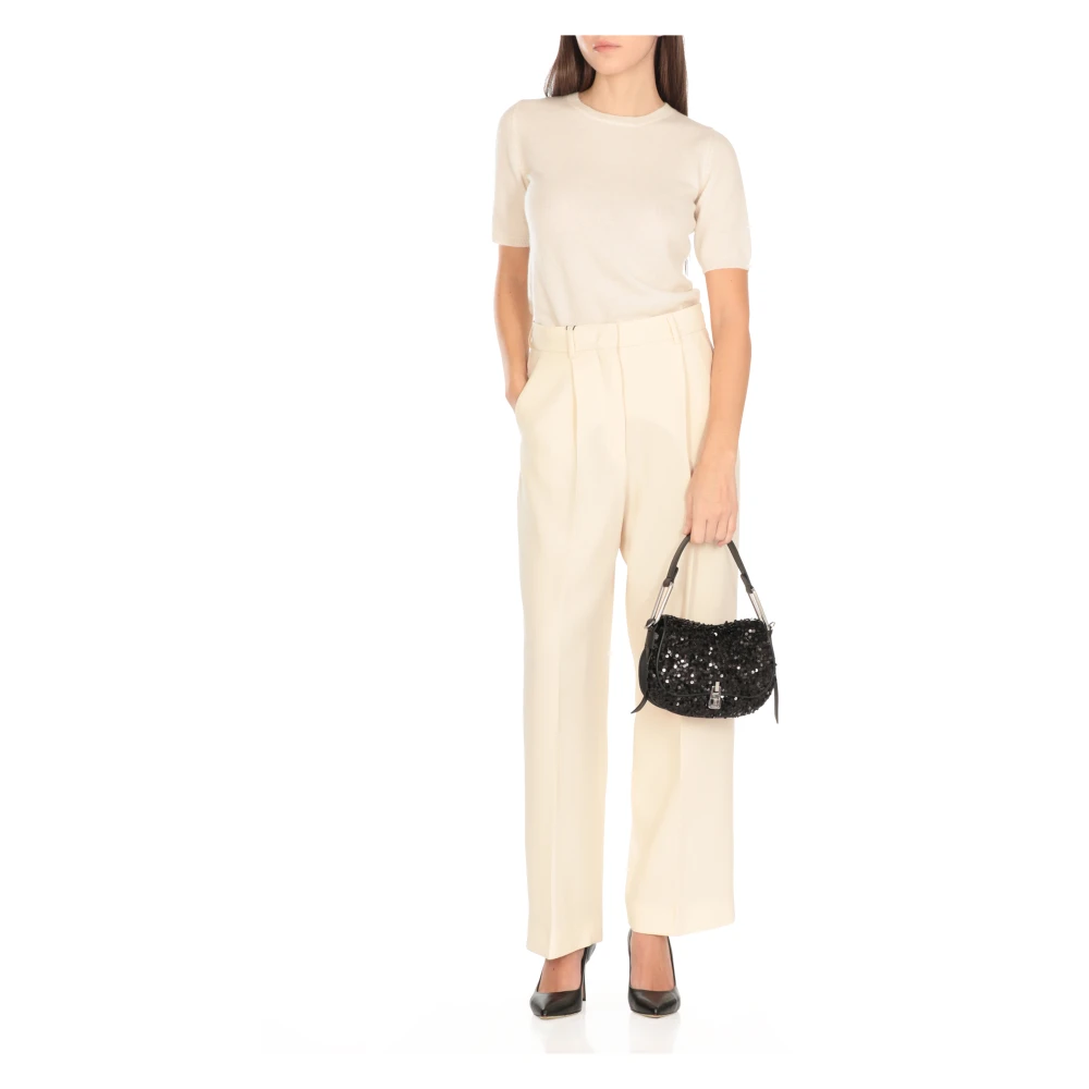 Coccinelle Zwarte leren schoudertas met pailletten Black Dames