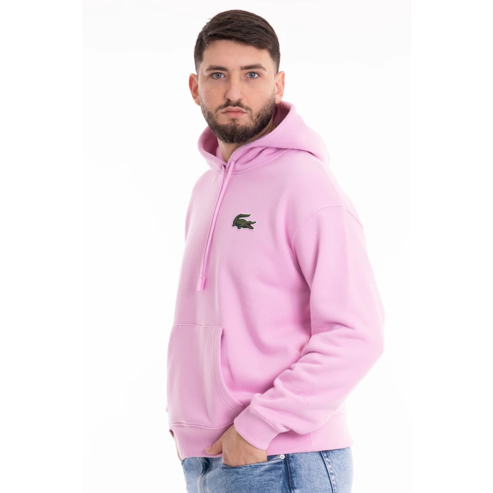 Lacoste Heren Hooded Jogger Loose Fit Pink Heren