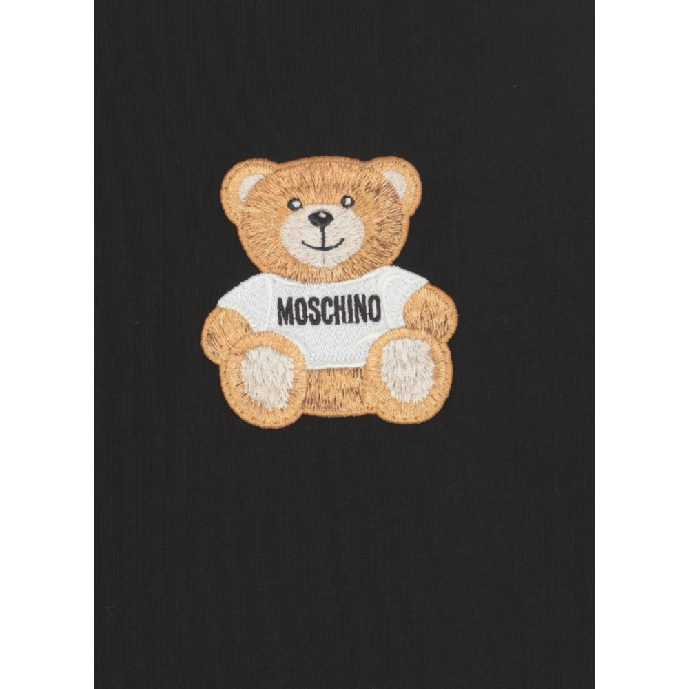Moschino Zwart T-shirt met Teddy Bear Patch Black Heren