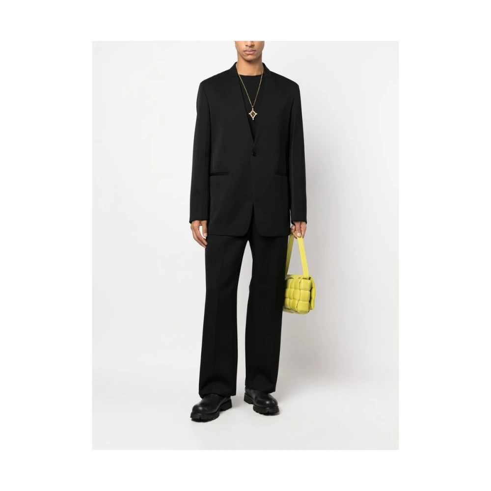 Jil Sander Zwart wol-katoenen jas en broek Black Heren