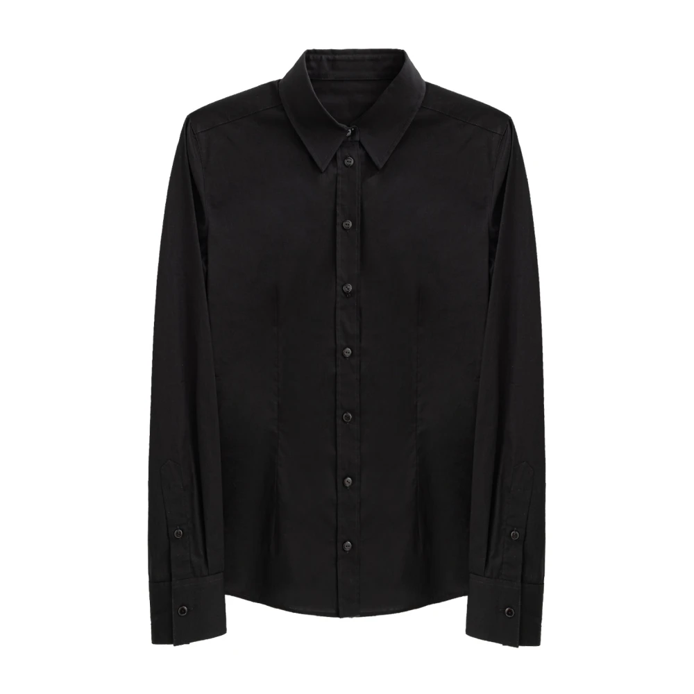 Dolce & Gabbana Zwarte Katoenen Overhemd Black Heren