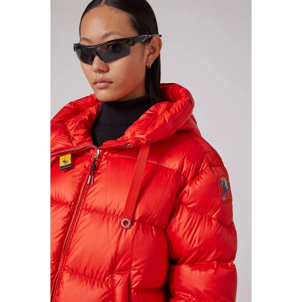 Parajumpers Korte rode donsjack met capuchon Red Dames