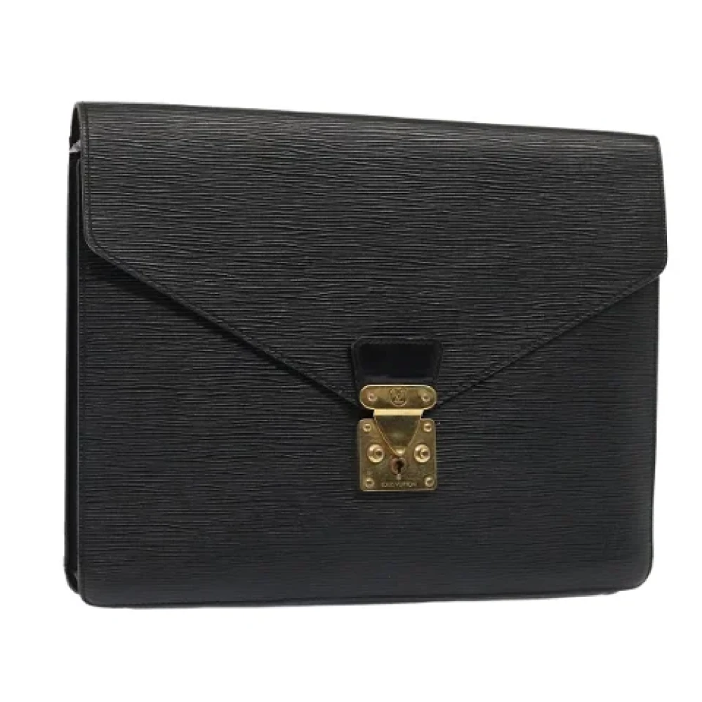 Louis Vuitton Vintage Pre-owned Leather briefcases Black Dames