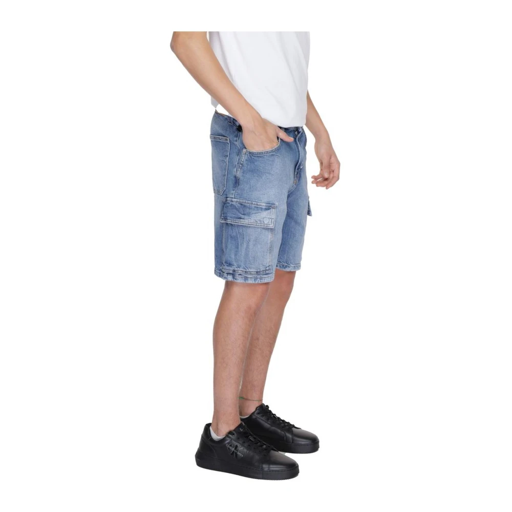 Antony Morato Blauwe Katoenen Bermuda Shorts voor Mannen Blue Heren