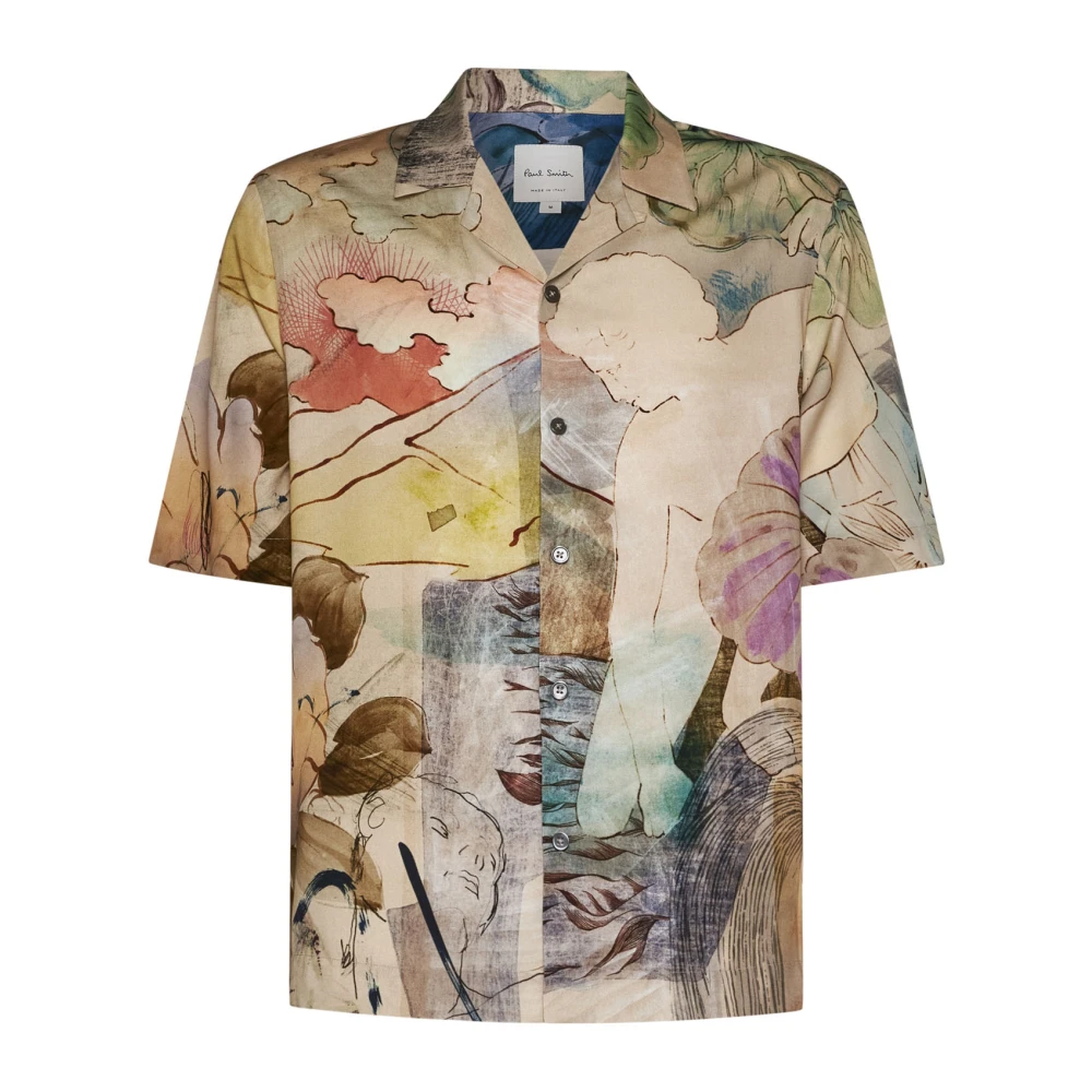 PS By Paul Smith Illustratie Print Camp Kraag Shirt Multicolor Heren