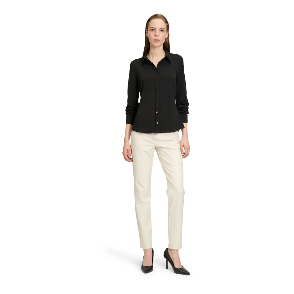 Betty Barclay Jersey Blouse met Kraag Black Dames