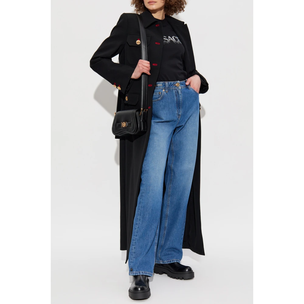 Versace T-shirt met glinsterende pailletten Black Dames