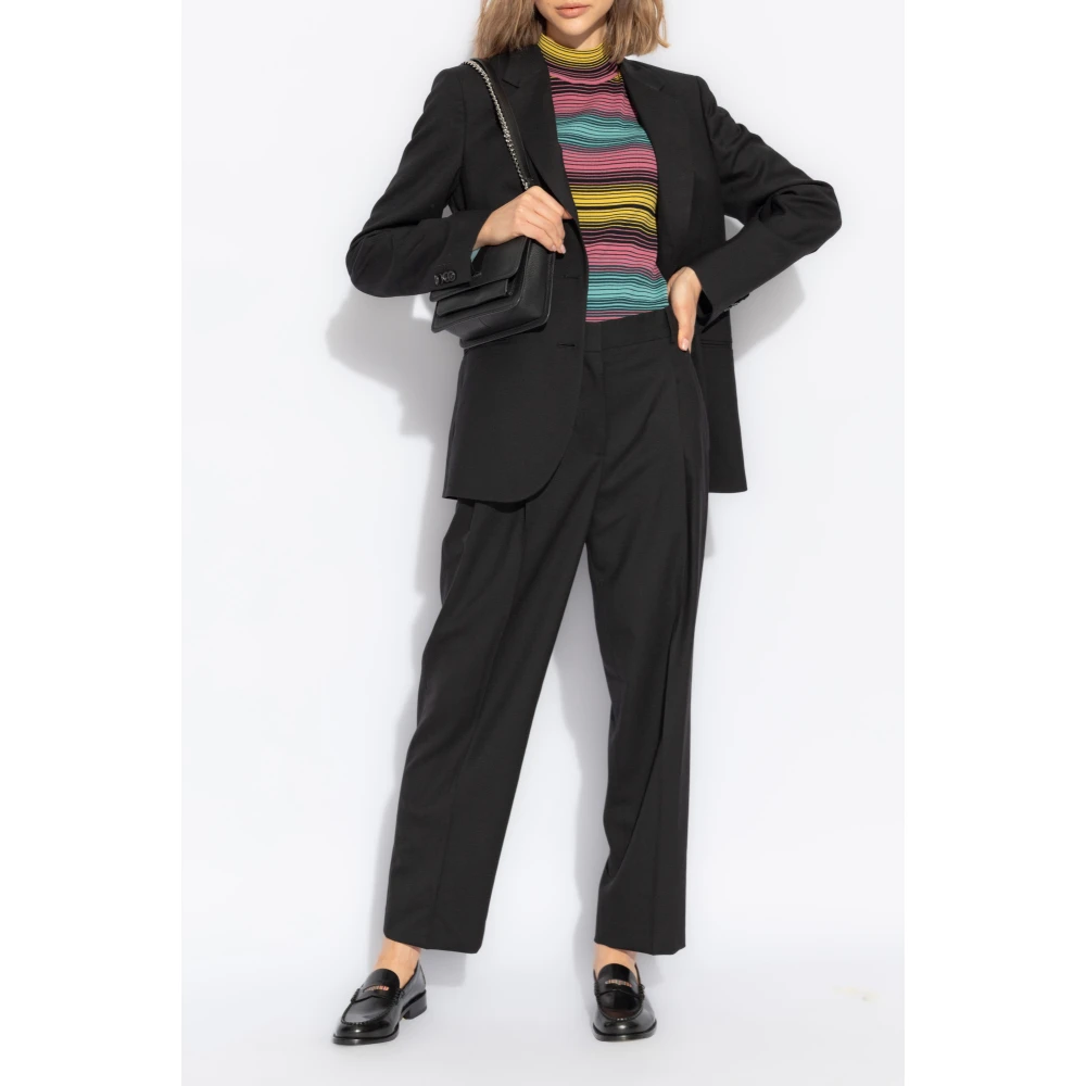 Paul Smith Wollen broek met plooien Black Dames