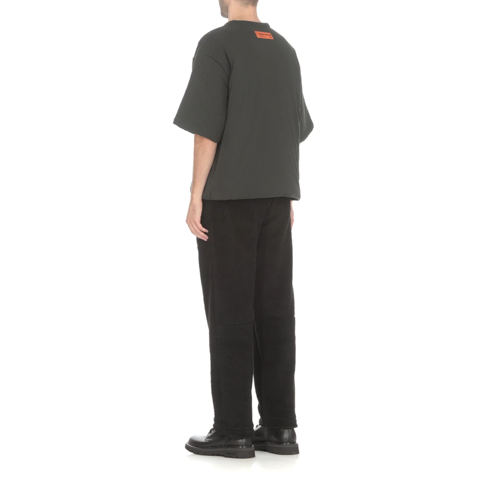 Heron Preston Zwarte Katoenen Gewatteerde T-shirt met Vogelprint Black Heren