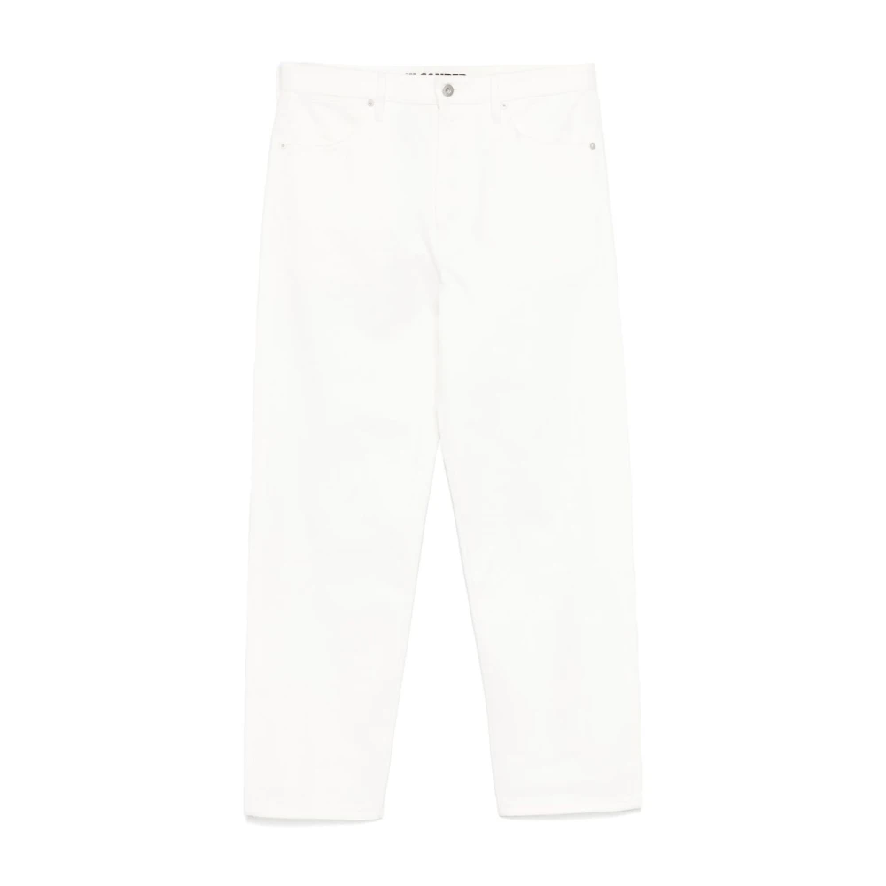 Jil Sander Men's White Straight Jeans,, Straight Cut Denim Jeans W31