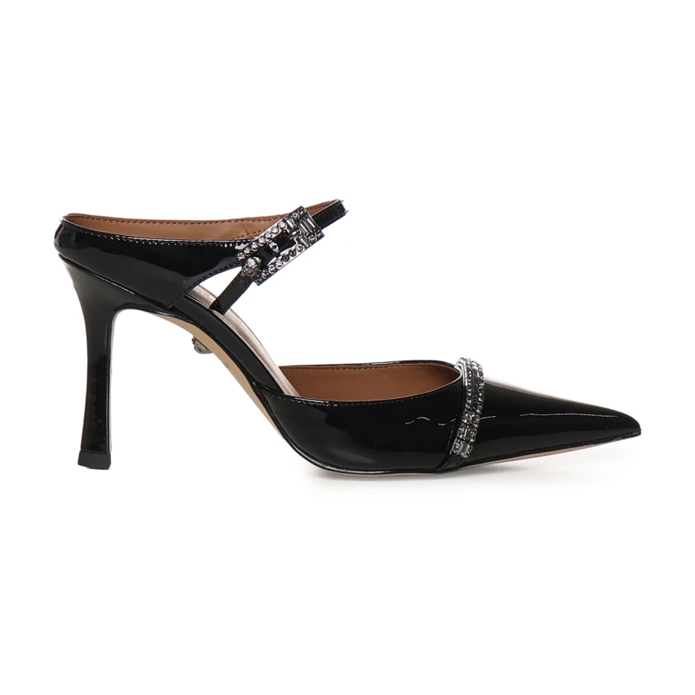 Kurt Geiger Women's Black Heeled Mules, 7 Uk, Strass Point Mule
