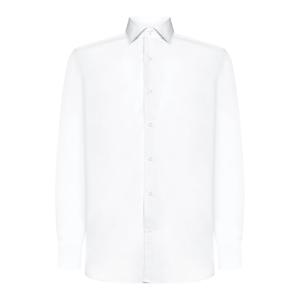 D4.0 Witte Zijdeblend Overhemd White Heren