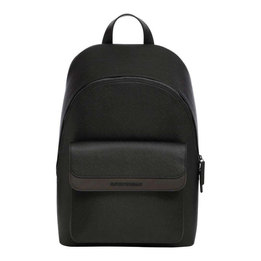 Emporio Armani Stijlvolle Rugzak met Rits en Logo Black Heren