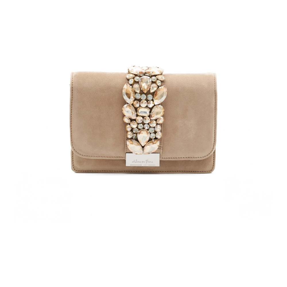 Alma en Pena Juwelenvlak Schoudertas Beige Dames