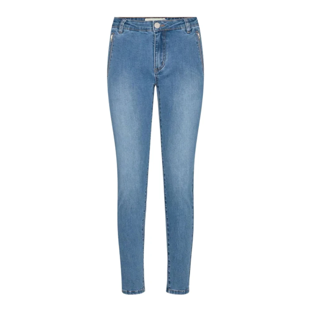 Sofie Schnoor Denim Jeans med Dragkedja Detaljer Medium Blå Blue, Dam