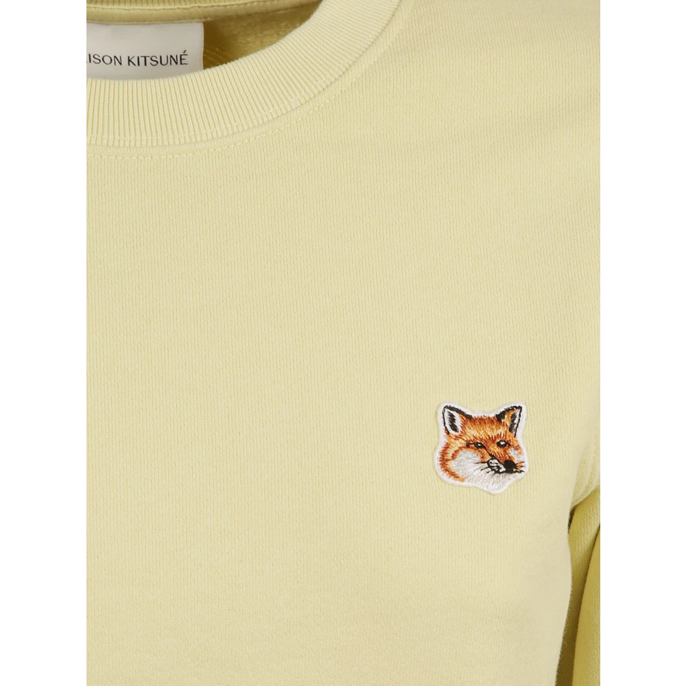 Maison Kitsuné Fox Head Patch Sweatshirt Yellow Dames