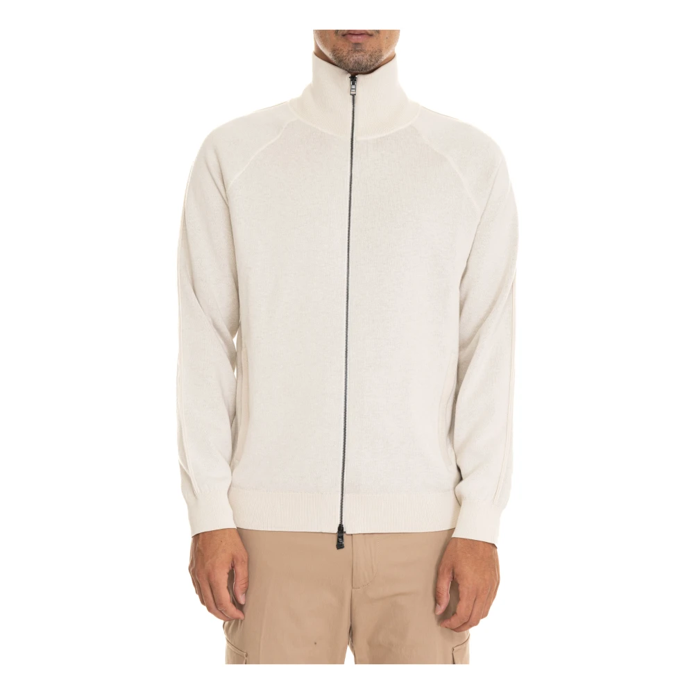 Boss Double Zip Sweatshirt Beige Heren
